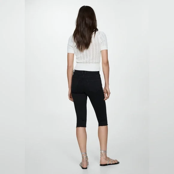 Mango Black capri slim fit jeans NWT - Picture 4 of 4